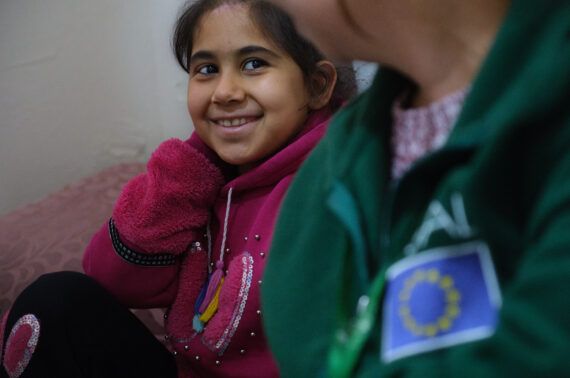 Amina pictured with Dalya Tekgöz, a GOAL social caseworker